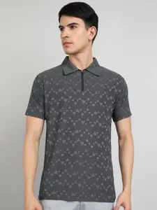 Moda Rapido Men Dry Tech Conversational Printed Polo Collar Slim Fit T-shirt
