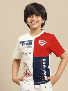 Kids Ville Boys Superman Graphic Printed Round Neck Cotton T-shirt