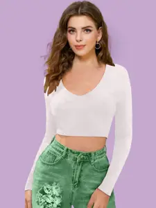 Dream Beauty Fashion Women Long Sleeves Crop Fitted Top