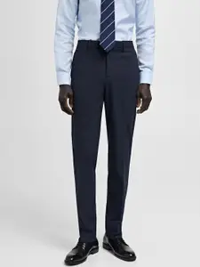 MANGO MAN Checked Slim Fit Pleated Trousers
