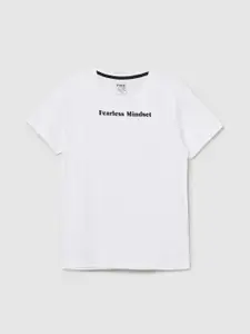 max Boys Typography Printed Round Neck Cotton T-shirt
