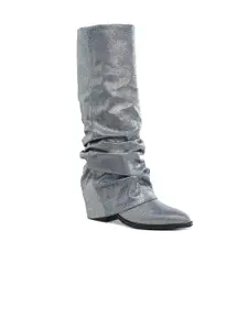 London Rag Women Fold-Over Slouchy Denim Boots