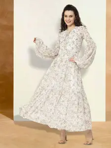 BAESD Print Applique Fit & Flare Dress