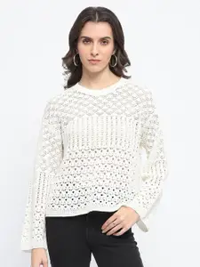 Madame Women Self Design Pullover