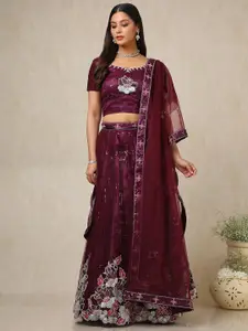 Soch Embellished Sequinned Unstitched Lehenga & Blouse With Dupatta