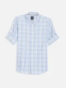 Allen Solly Junior Boys Spread Collar Checked Cotton Casual Shirt