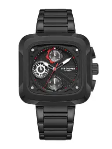 Lee Cooper Men Brass Dial & Stainless Steel Bracelet Style Straps Analogue Multi Function Watch LC08013.650