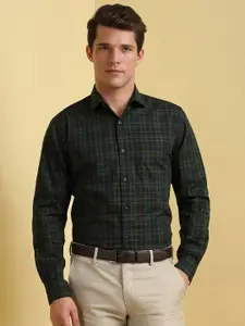 Allen Solly Men Slim Fit Spread Collar Tartan Checked Cotton Formal Shirt