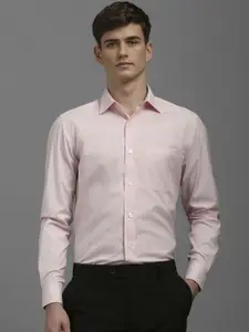 Louis Philippe Men Classic Slim Fit Spread Collar Solid Cotton Formal Shirt