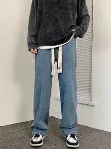 StyleCast x Revolte Men Mid-Rise Flared Light Fade Jeans