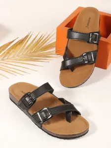 DressBerry Women Open Toe Flats with Buckles