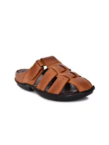 ROYAL CRUZZ Men Leather Shoe-Style Sandals