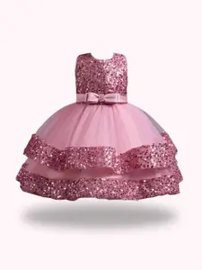 BAESD Embellished Print A-Line Dress