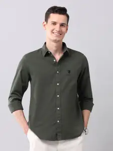 U.S. Polo Assn. Denim Co. Men Manhattan Fit  Spread Collar Solid Cotton Casual Shirt