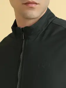 Allen Solly Men Stand Collar Solid Casual Reversible Bomber Jacket