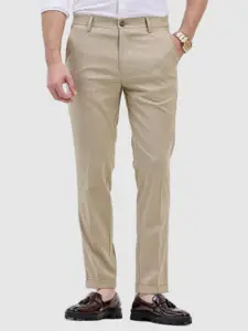 Snitch Men Smart Slim Fit Mid-Rise Trousers