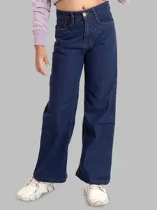 ADBUCKS Girls Straight Fit Mid-Rise Cotton Jeans