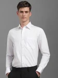 Louis Philippe Men Classic Slim Fit Spread Collar Solid Cotton Formal Shirt