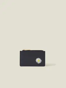 Accessorize Women Embroidered Daisy Card Holder