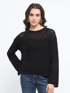 Madame Women Self Design Pullover