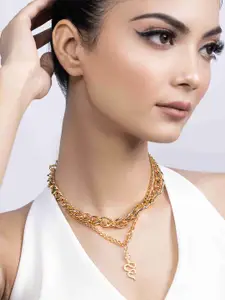 KAORI BY SHREYA AGARWAL Gold-Plated Layered Snake Pendant Necklace