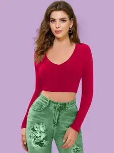 Dream Beauty Fashion Women Long Sleeves Crop Fitted Top