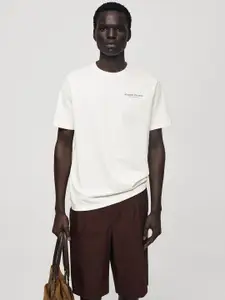 MANGO MAN Printed Pure Cotton T-shirt