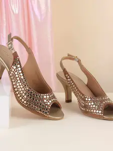 Mochi Women Embellished Peep Toes