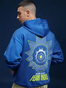 HIGHLANDER Men Rick & Morty Oversized Drop Shoulder Hoodie Sweatshirt