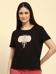 Global Republic Graphic Printed Round Neck Top