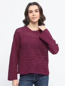 Madame Women Open Knit Pullover Sweater