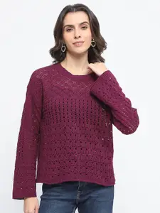 Madame Women Open Knit Pullover Sweater