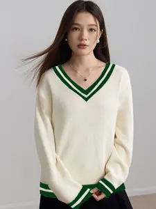 CLAFOUTIS Women V-Neck Sweatshirt