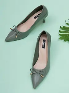 Sherrif Shoes Women PU Stiletto Pumps with Bows