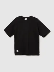 max Boys Solid Round Neck Cotton T-shirt