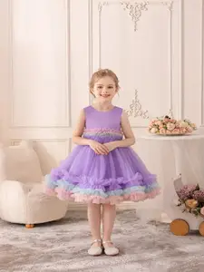 BAESD Girls Layered Ruffles Fit & Flare Dress