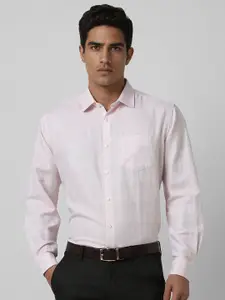 Van Heusen Men Spread Collar Textured Linen Formal Shirt