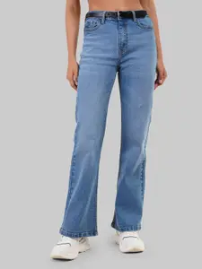 Underrated Club Women Pure Cotton Bootcut High-Rise Light Fade Jeans