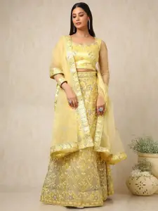 Soch Embellished Sequinned Unstitched Lehenga & Blouse With Dupatta