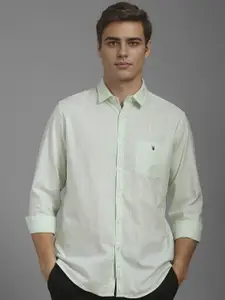 Louis Philippe Sport Men Vertical Striped Pure Cotton Casual Shirt