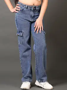 V-Mart Girls Light Fade  Cotton Denim Mid-Rise Jeans