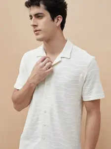 Fame Forever by Lifestyle Men Cuban Collar Horizontal Striped Cotton Casual Shirt