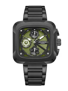 Lee Cooper Men Brass Dial & Stainless Steel Bracelet Style Straps Analogue Multi Function Watch LC08013.070