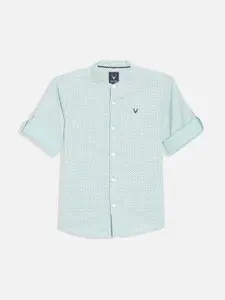 Allen Solly Junior Boys Band Collar Floral Printed Cotton Casual Shirt