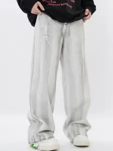 StyleCast x Revolte Men Wide Leg Light Fade Jeans