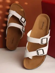 DressBerry Women Open Toe Flats with Buckles