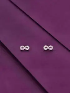 KAI JEWEL 92.5 Sterling Silver Rhodium-Plated Cubic Zirconia Minimalistic Studs Earrings