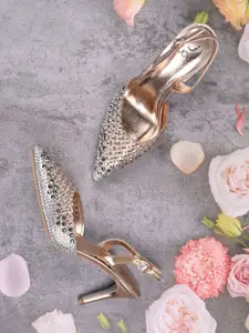 Jove Women Embellished Slim Heeled Pumps