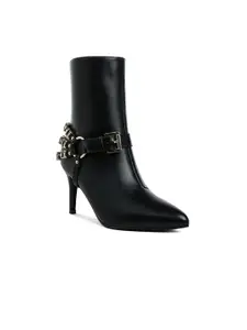 London Rag Women Harness Detail Stiletto Heeled Boots