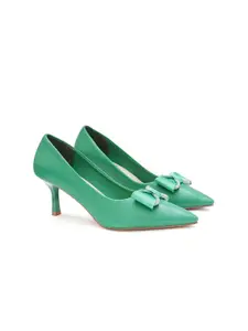 Sherrif Shoes Women Slim Heel Pumps with Bows